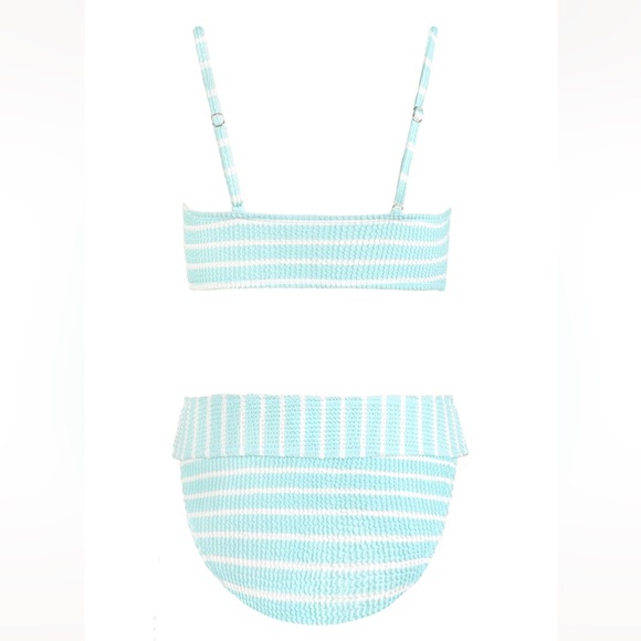 CUPSHE Light Blue Striped V-Wire Bikini Top & High-Rise
Bottoms Set NEVER WORN - Picture 2 of 6